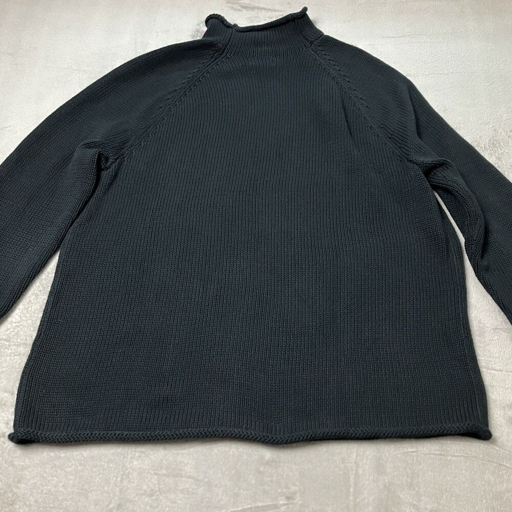 J Crew 1988 Rollneck Black Sweater Cotton 90s Style Preppy Casual BW186 Women L - Picture 11 of 16